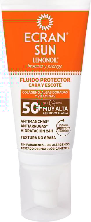 Fluid mbrojtës për diell Ecran Sun Lemonoil Face And Neck SPF50, 50ml