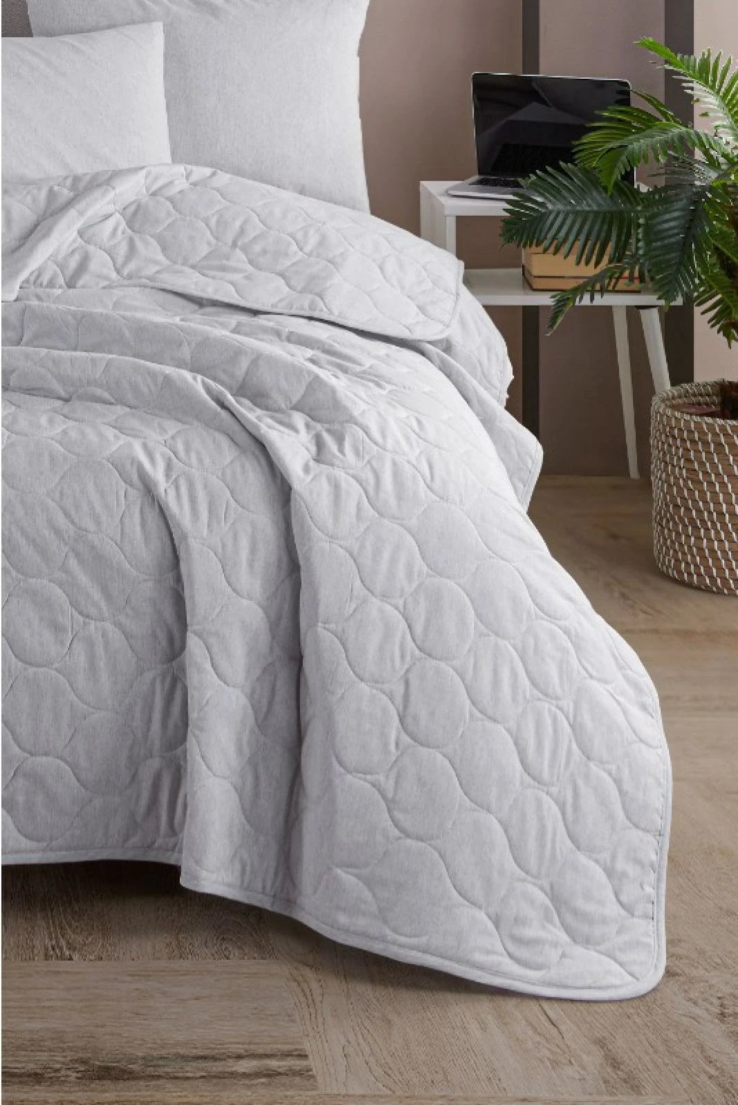 Set mbulesë krevati teke, ngjyrë gri, L'essentiel