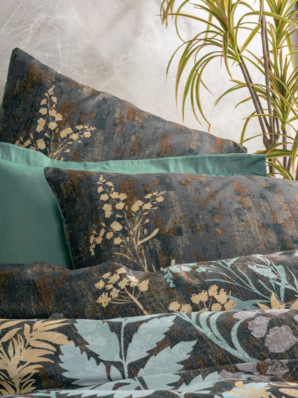 Set mbulesë për jorgan super king, satin, ngjyrë mint, anthracite, kafe, L'Essentiel Linge de Maison