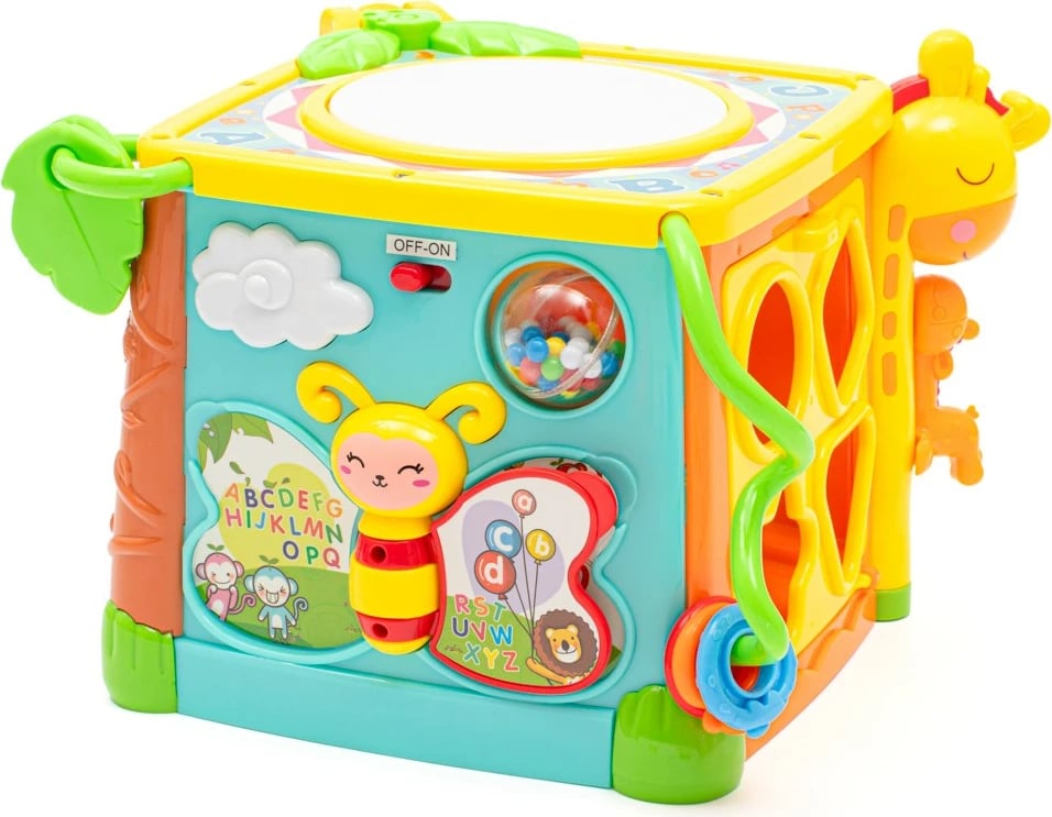 kub edukativ muzikor interaktiv, Baby Mix Interactive Musical Educational Cube, 10m+, 3xAA, multingjyrës