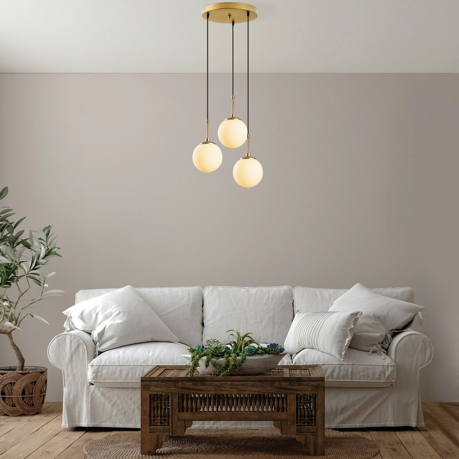 Llambë tavani Opviq Orbital, ngjyrë ari, 36x36x115cm