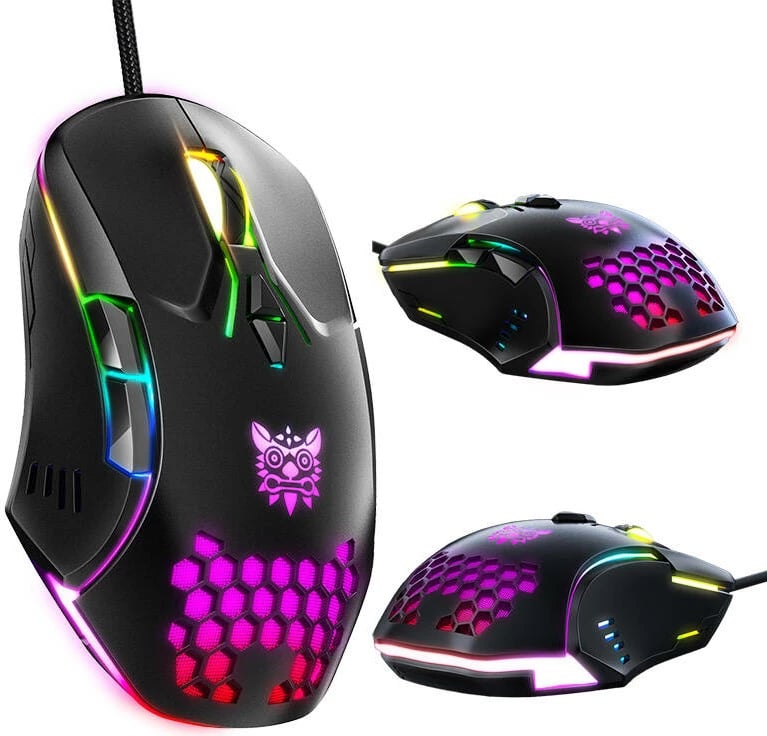 Maus gaming ONIKUMA CW902, me kabllo, 6400 DPI, 7 butona, RGB, Zi