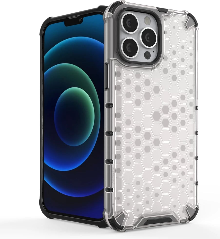 Mbështjellës Hurtel Honeycomb për iPhone 13 Pro Max, TPU/PC, kaltër