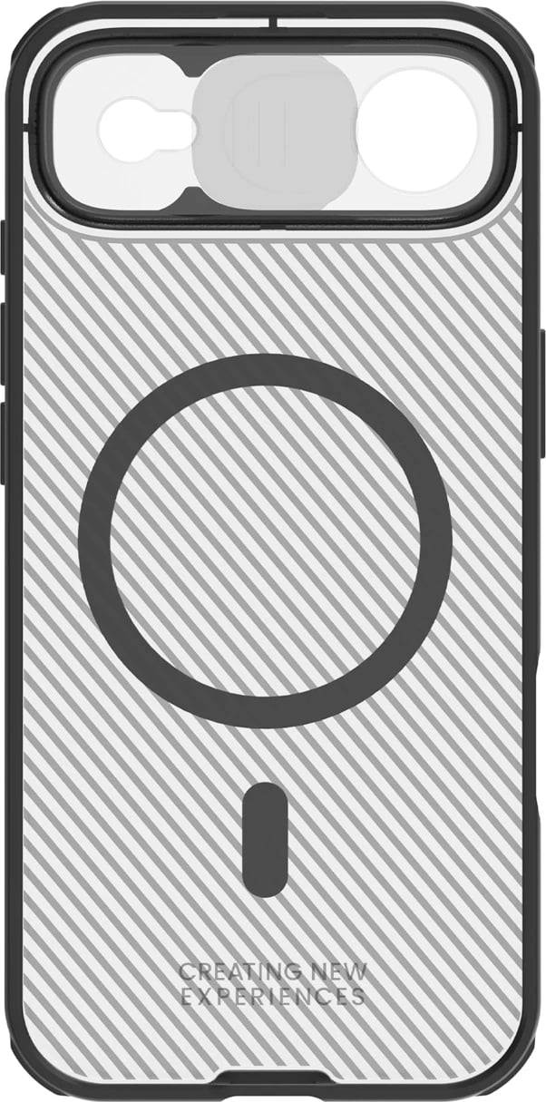 Mbështjellës Nillkin CamShield Pro për iPhone 17 Air, MagSafe, PC+TPU, gjysmë-transparent mat, e zezë transparente