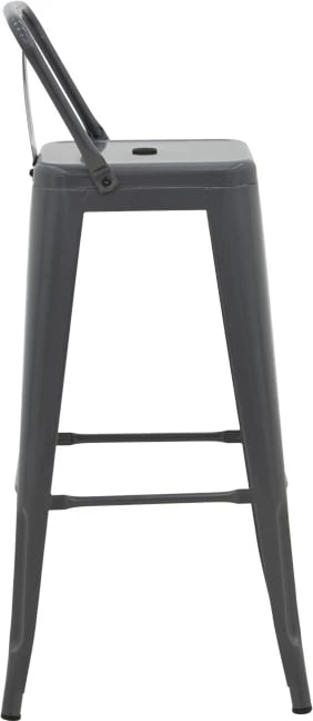 Karrige për bar me shpinore, metalike, ngjyrë antracit, Utopia, 42x42x86cm