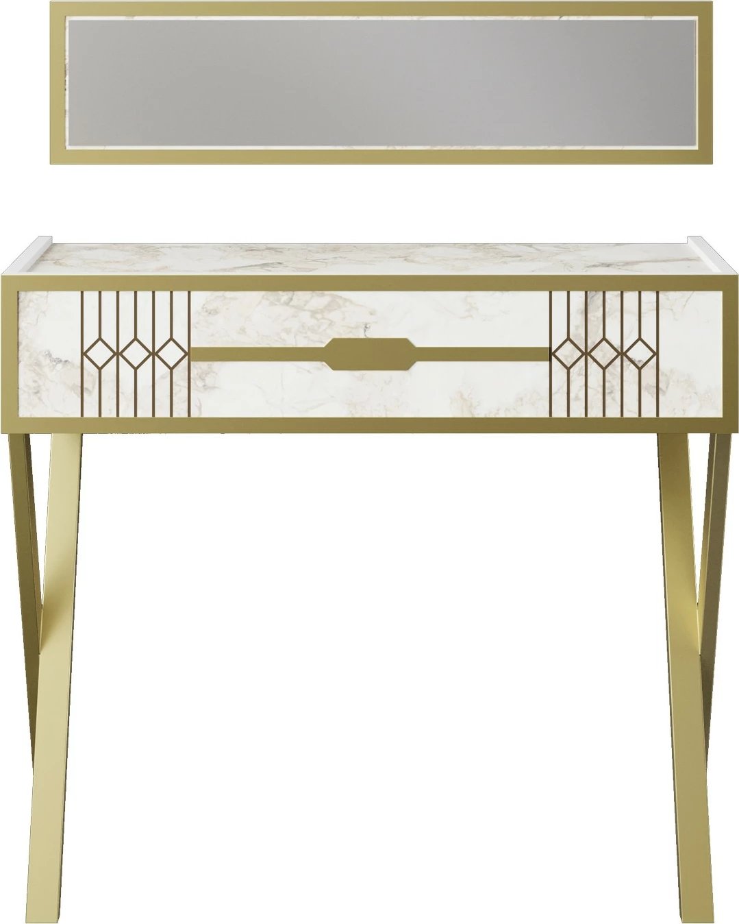 Komodë Frida, ngjyrë e bardhë, me pasqyrë