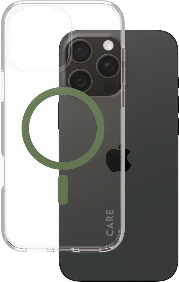 Mbështjellës PanzerGlass CARE Case Flagship MagSAFE për iPhone 16 Pro Max, transparent, green
