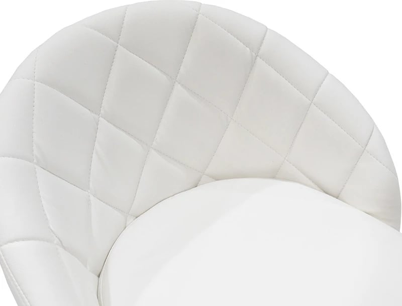 Karrige për bar Balina, lartësi e rregullueshme, lëkurë sintetike e bardhë, metal kromi, 52x53x109cm, set prej 2 copësh