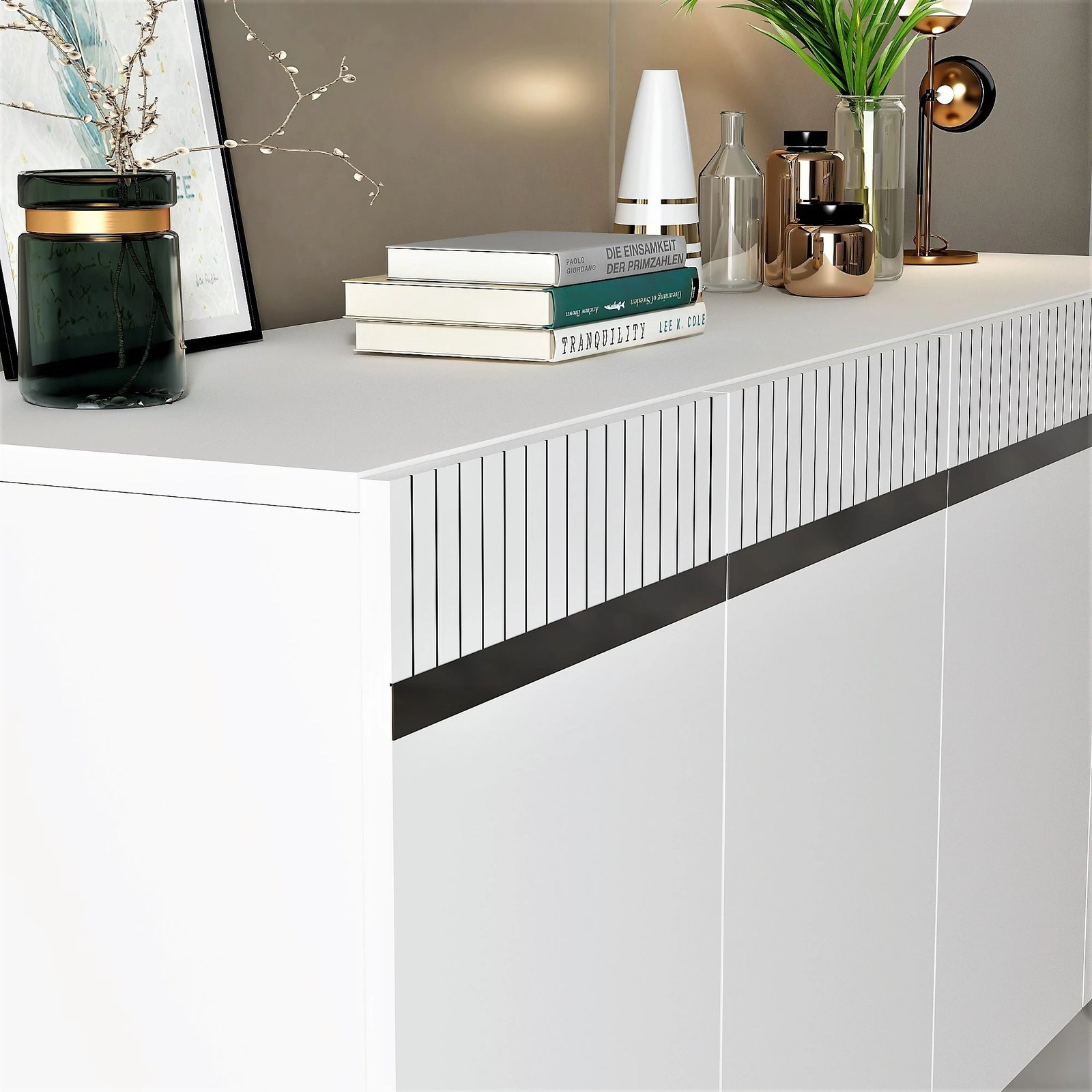 Konsolë Hanah Home Defne, e bardhë, argjend