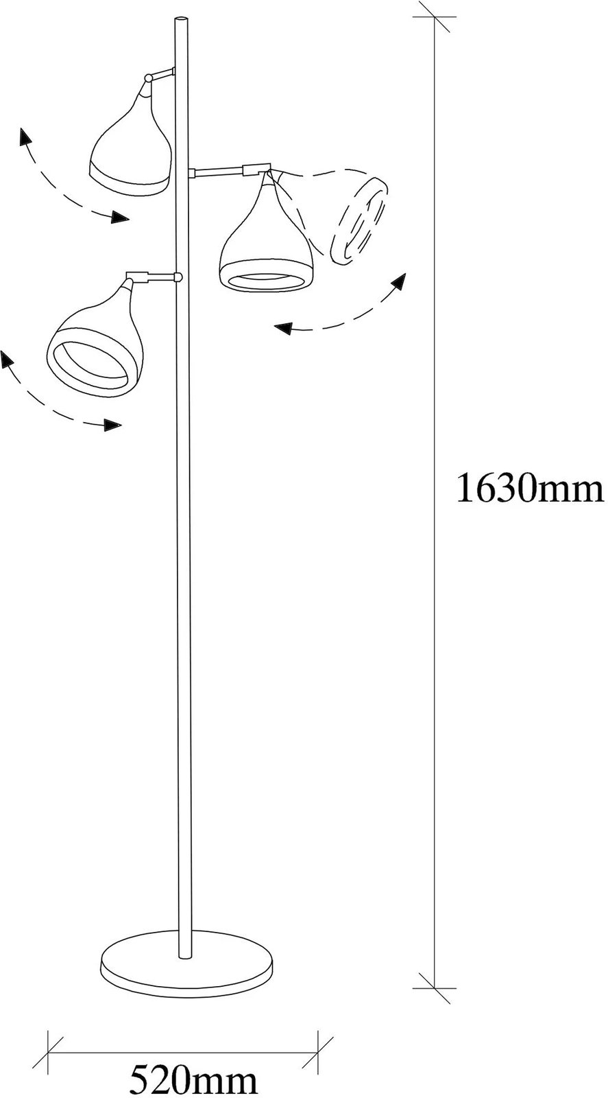 Llambë dyshemeje Opviq, Yıldo - 7021, ngjyrë e zezë dhe bakri