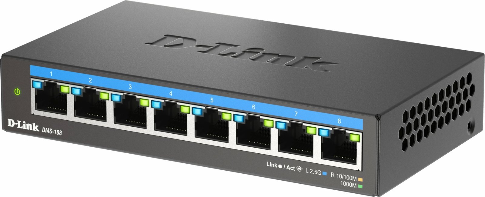 Switch D-Link DMS-108, 8-Port 2.5G, pa menaxhim, metalik