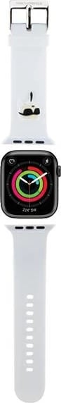 Rrip silikoni për Apple Watch Karl Lagerfeld 3D Rubber Karl Head, i bardhë