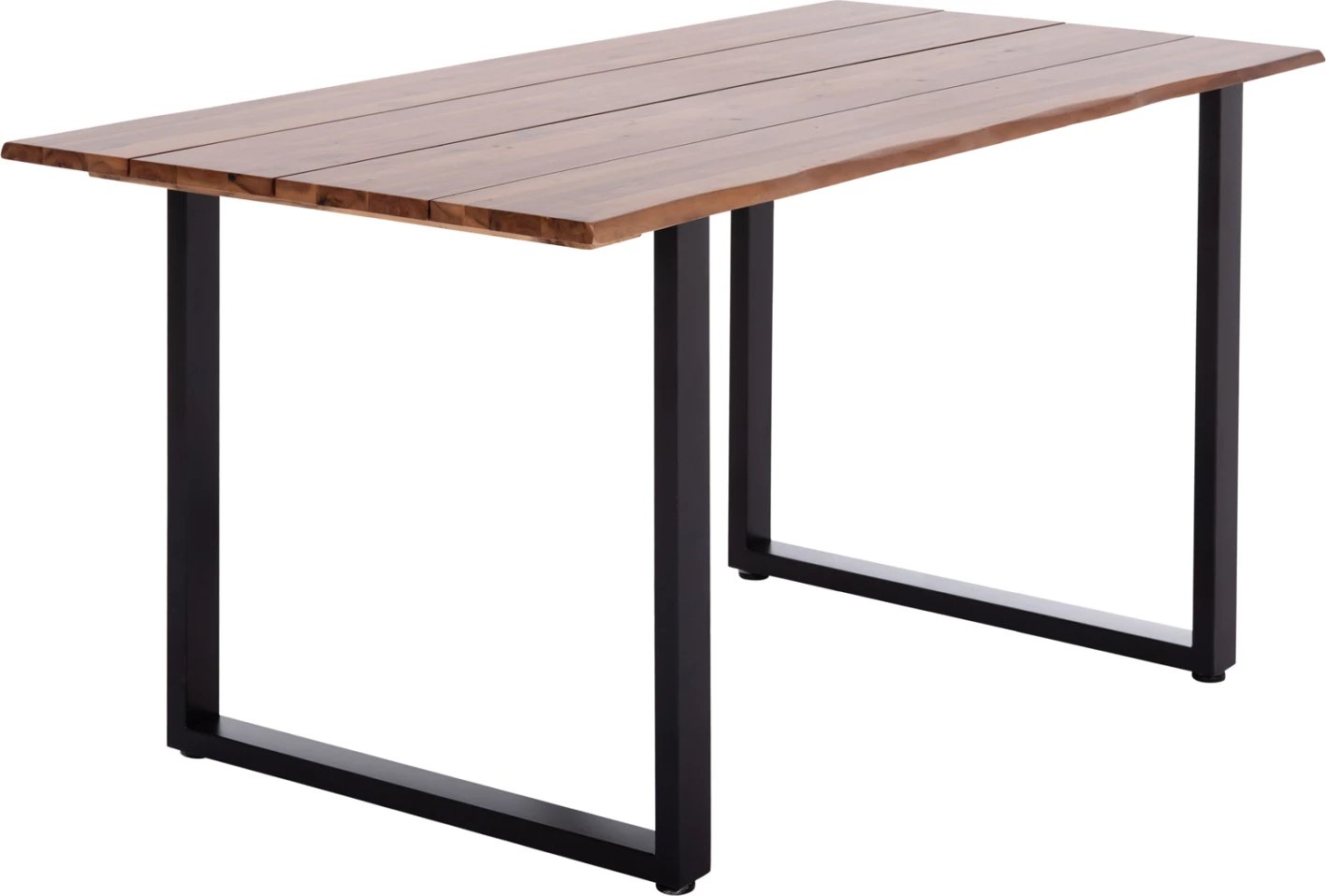 Tavolinë ngrënieje për jashtë, dru akacie natyrale, këmbë metalike, FRIGGO FH6296.02, 140x80x76cm