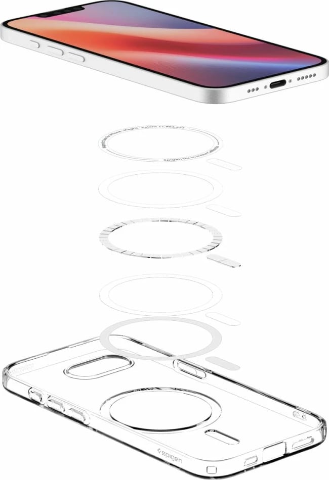 Mbështjellës Spigen Liquid Crystal Mag MagSafe për iPhone 16e, Transparent