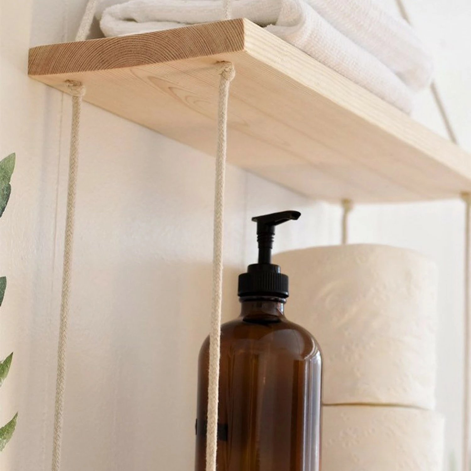 Raf muri prej druri, ngjyrë arre, Hanah Home, Raf230 (2 copë)