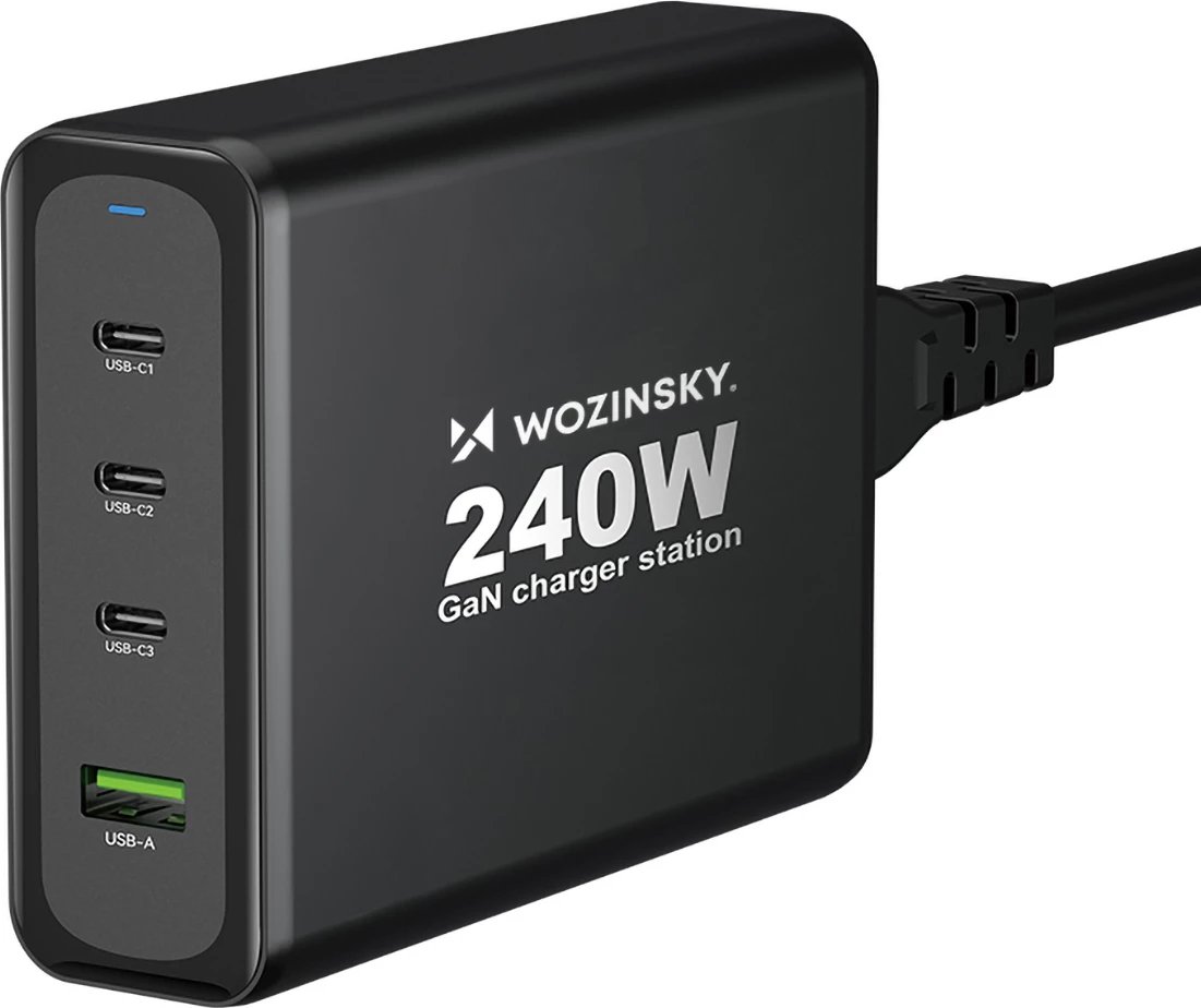 Karikues muri Wozinsky WGCSB, 240W, 3x USB-C, 1x USB-A, GaN, i zi