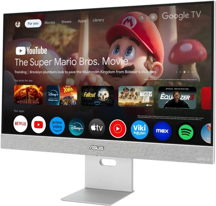 Monitor, Asus ZenScreen Smart MS27UC (90LM0A3H-B01O70) 27" TFT/LCD smart me Google TV, klasë energjie F, argjendtë/zi