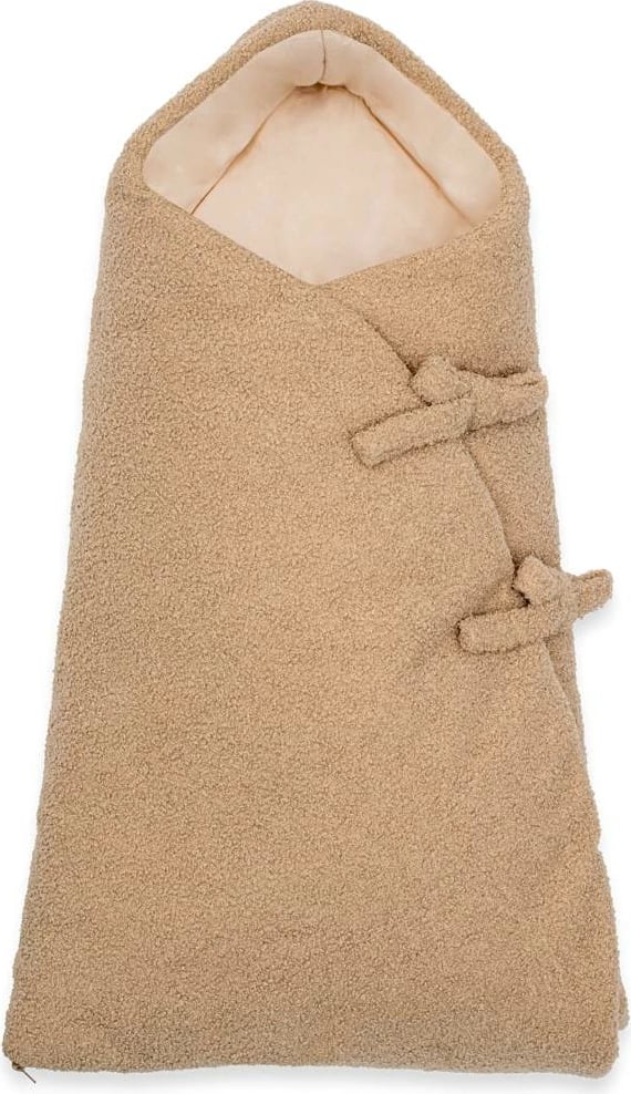 Thes gjumi bebe, New Baby Teddy, 55x40 cm, me lidhëse dhe zinxhir, bezhë