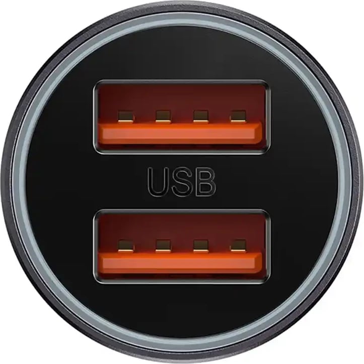 Karikues makine, Baseus, Golden Contactor Max CGJM000013, 2x USB-A 30W+30W 60W total, Quick Charge/SCP/FCP/AFC, 12-24V, gri