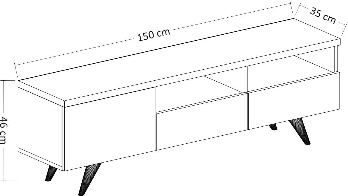 Komodë televizori Hanah Home, Brüksel, e bardhë, lisi