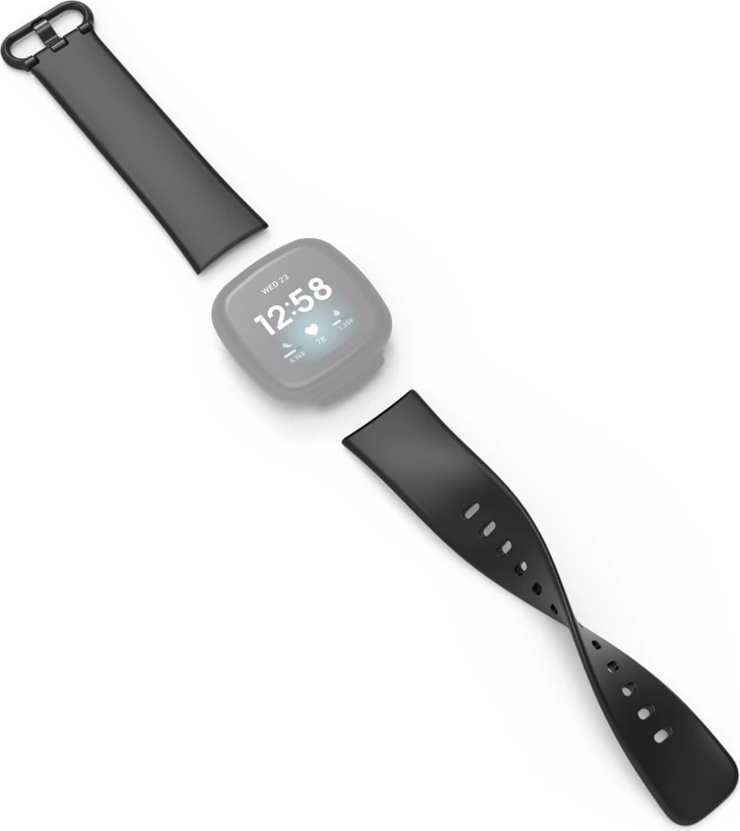 Rrip Hama për FitBit Versa 3, 4, Sense, Sense 2, i zi
