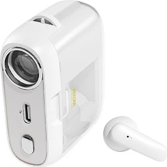 Kufje wireless WEKOME S28 Pop Digital Series, Bluetooth 5.3, me kuti karikimi dhe projektor, të bardha