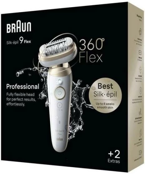 Epilator Braun Silk-épil 9 Flex SES9011, Bardhë/Oro