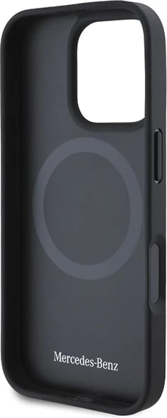 Mbështjellës Mercedes MB Wood Imitation Leather MagSafe për iPhone 16 Pro, Kuq