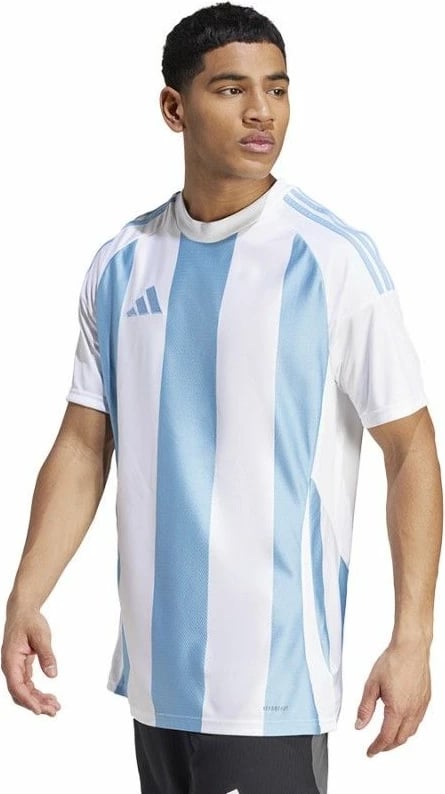 Fanellë për meshkuj adidas, me vija, e bardhë dhe blu