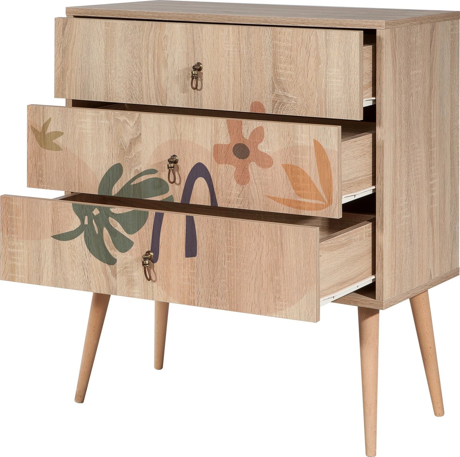 Komodë Skye Decor, City Trio Leaf, shumëngjyrëshe