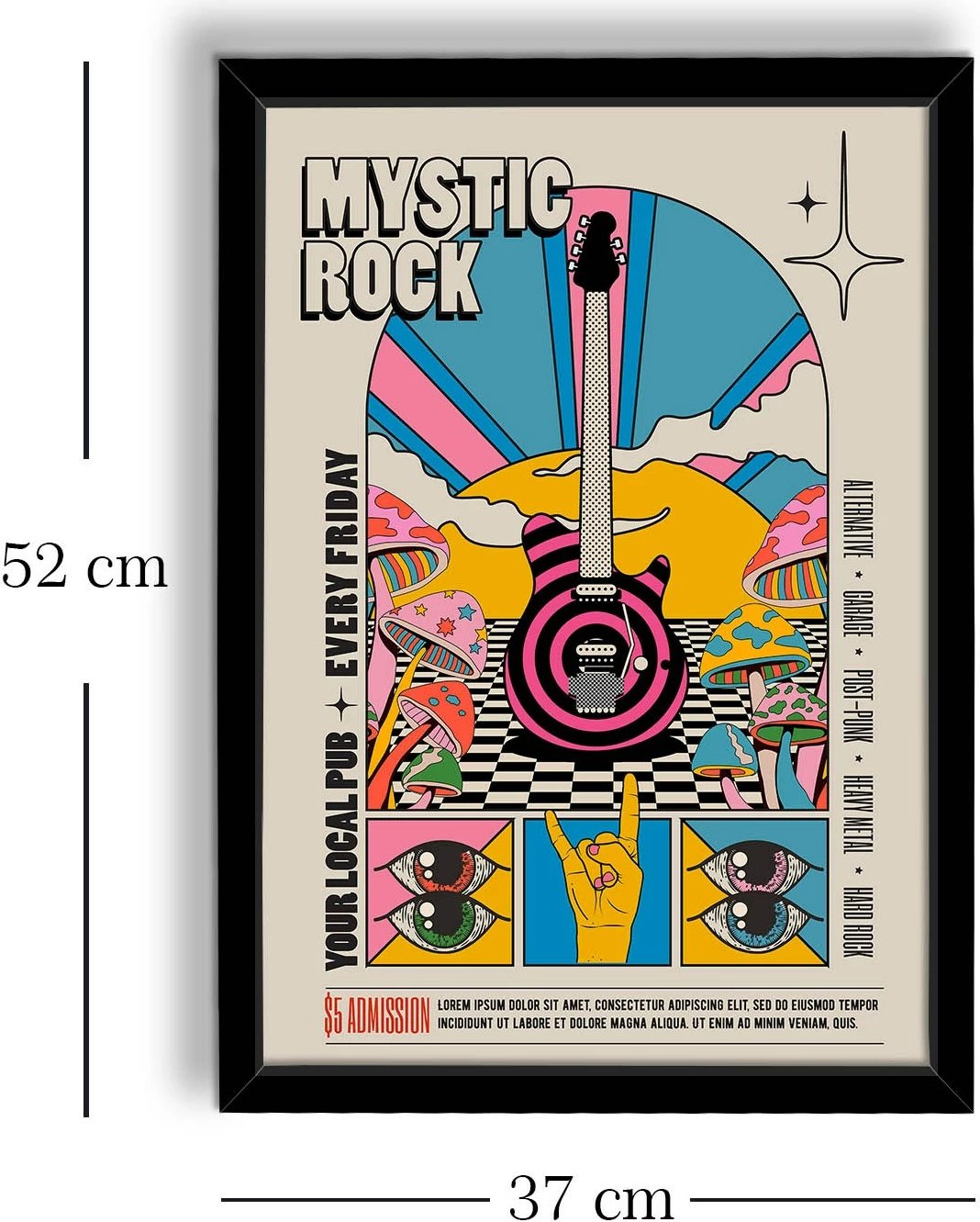 Pikturë dekorative me kornizë, MDF, shumëngjyrëshe, 38x53cm