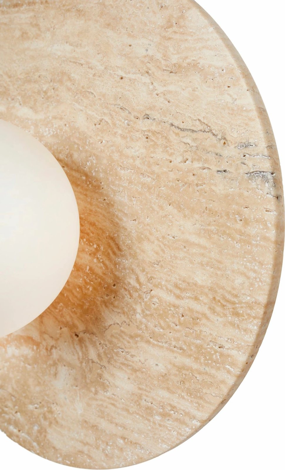 Llambë muri Opviq, Tor-Nun, trup travertini, kapak qelqi, bezhë dhe e bardhë