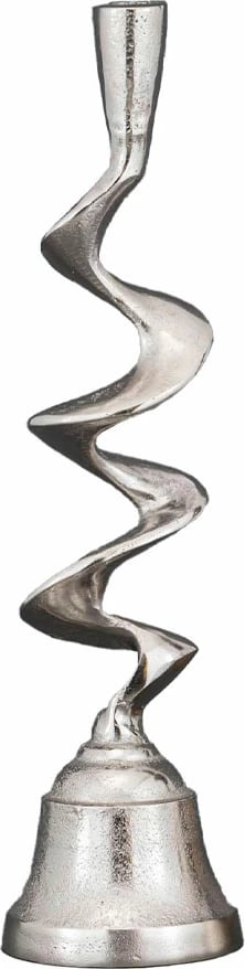 Mbajtës qiriri FLAMME, alumin, ngjyrë argjendi, 9.5x9.5x36cm
