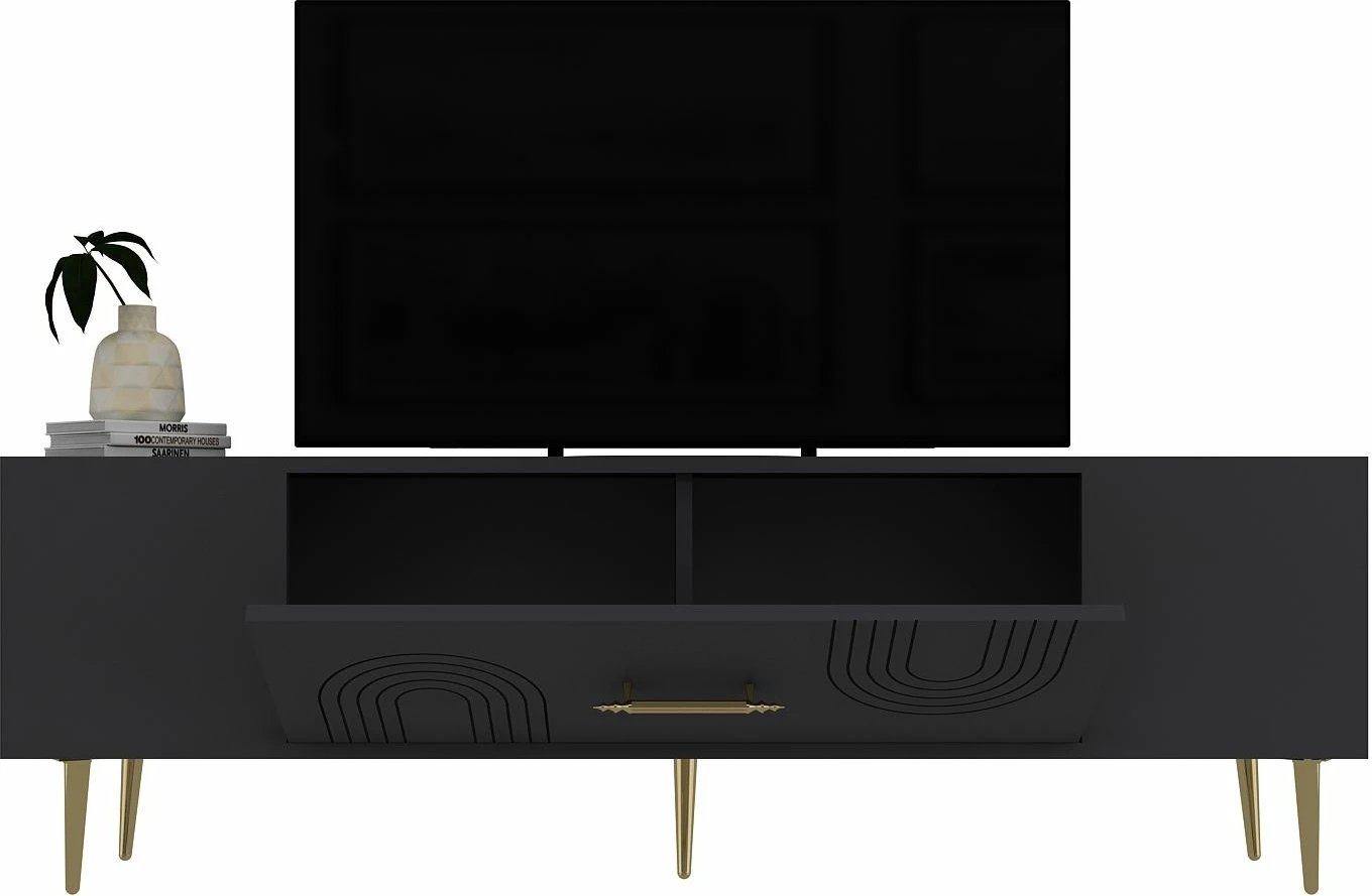 Komodë TV Skye Decor, anthracite, gold, Dekol2