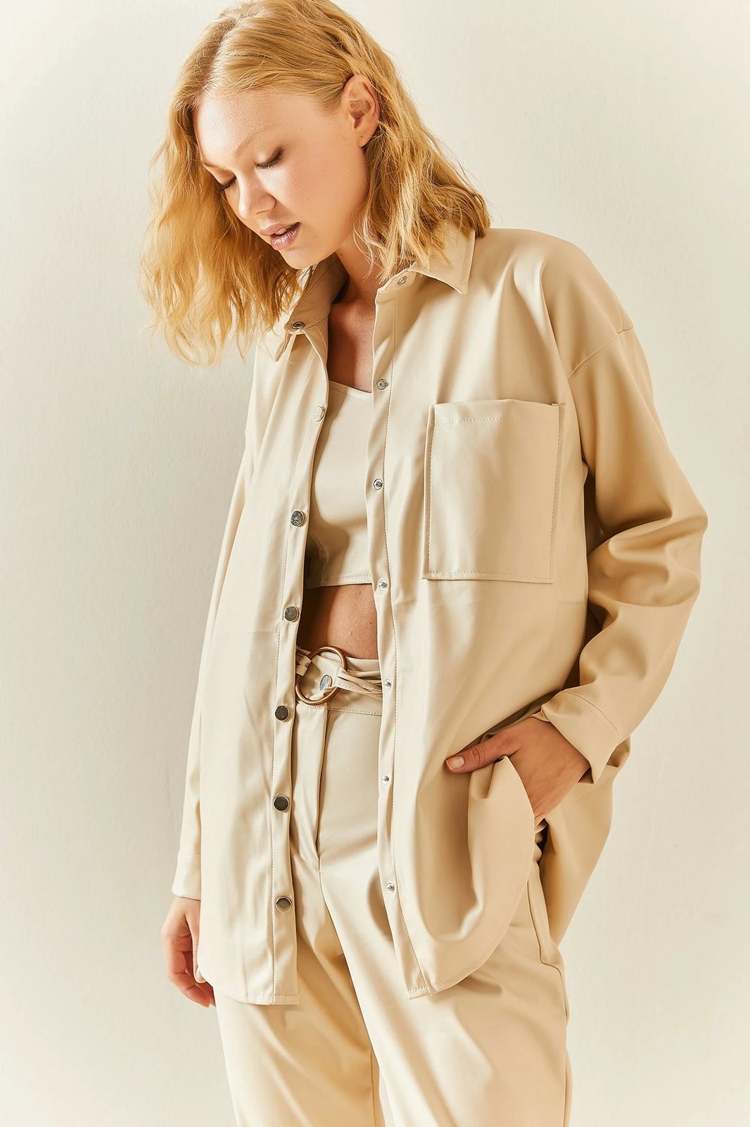 Këmishë për gra, bezhë, Jumeon, 3YXK2-47475