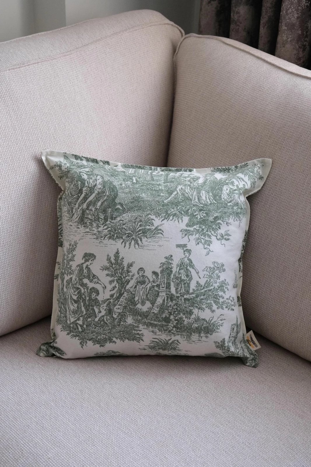 Jastëk mbulesë, ngjyrë e gjelbër dhe e bardhë, Evila Originals, BST058, 45x45cm