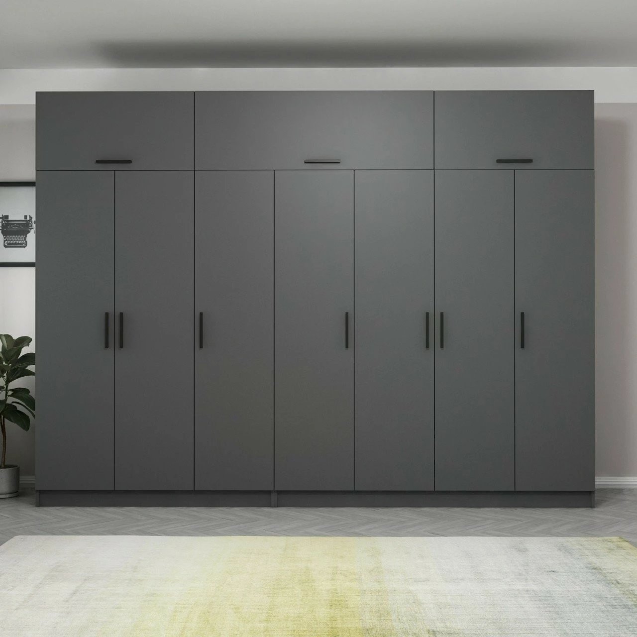 Dollap Skye Decor, ngjyrë antracit, 315x235x52cm