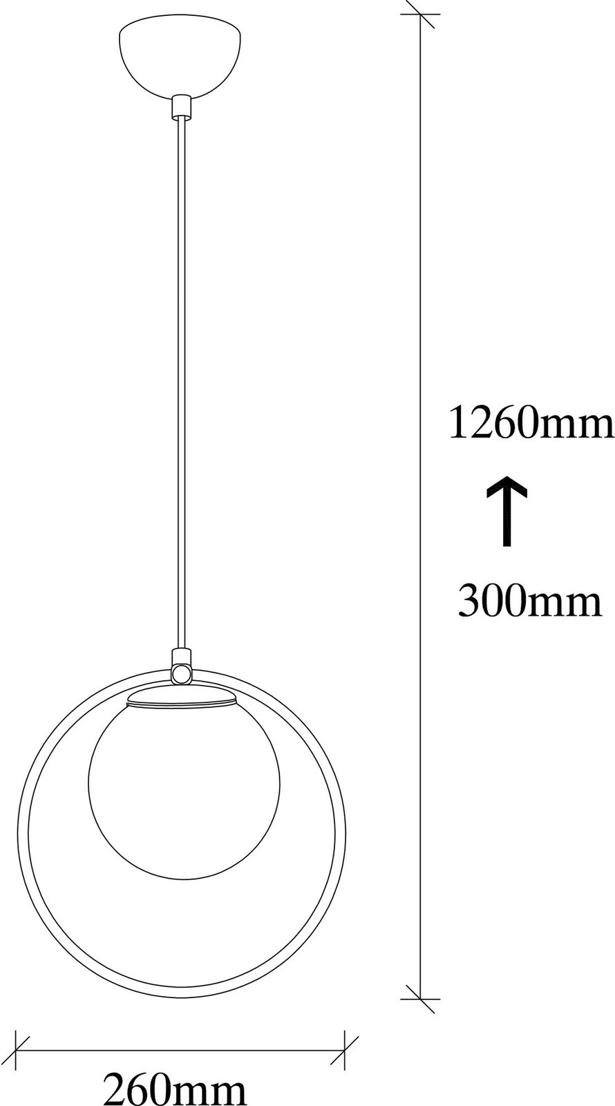 Llambë varëse moderne Opviq Dolunay, e zezë dhe e bardhë, 26x15cm