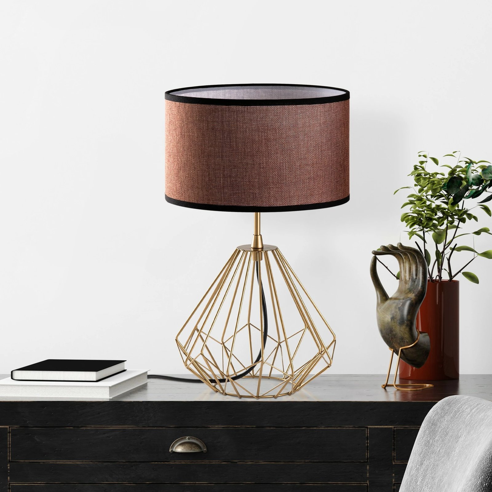 Set llamba tavoline Opviq, Diamond, ngjyrë ari, S-713, 2 copë