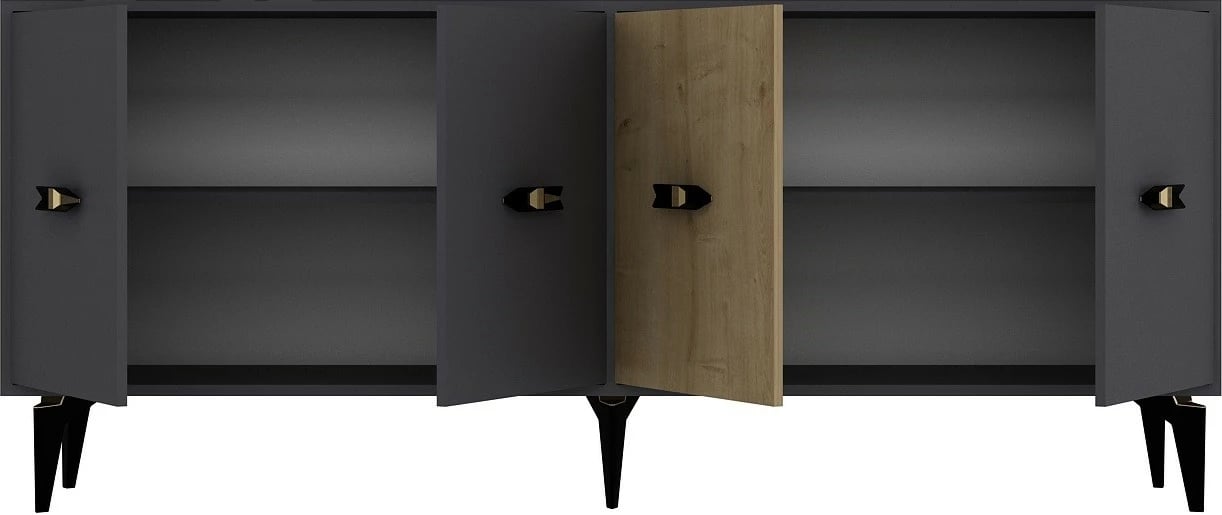 Konsol Skye Decor, ngjyrë qershie-antracit, lisi safir