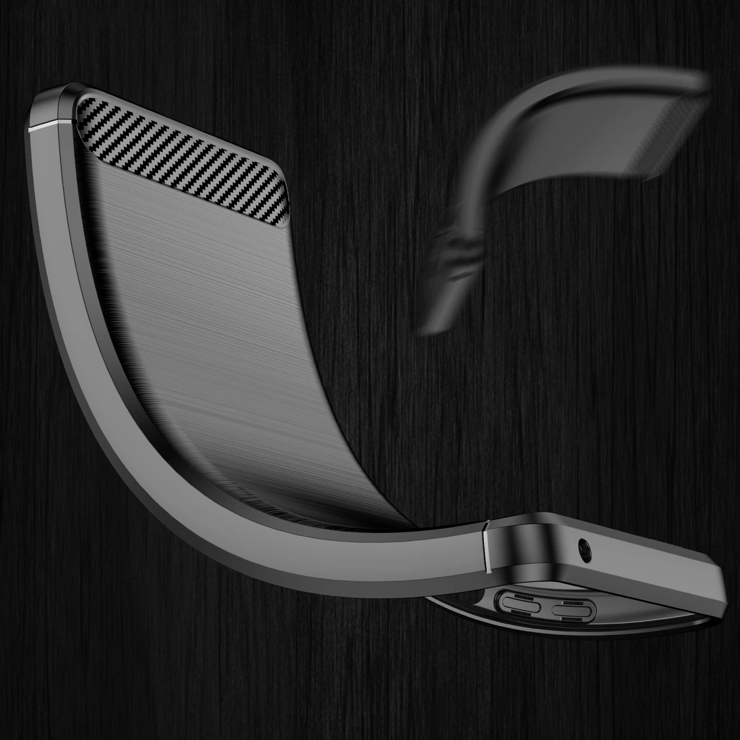 Mbështjellës Hurtel Carbon Case për Samsung Galaxy S23 Ultra, TPU, i zi