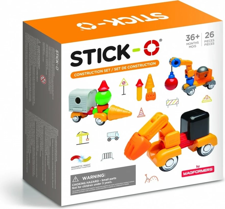 Set ndërtimi magnetik Magformers Stick-o, 26 pjesë, shumëngjyrësh