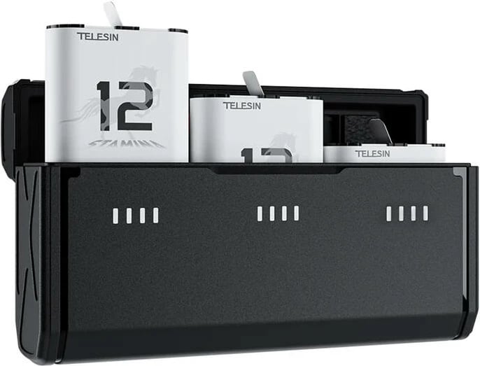 Karikues baterish Telesin S0-ECB-01-TGP për GoPro 9/10/11/12 me 2 bateri, i zi