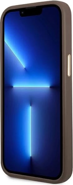 Mbështjellës Guess GUHCP14LHG4SHW për iPhone 14 Pro 6.1", 4G Vintage Gold Logo, Kafe