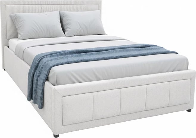 Krevat Huga me hapësirë për depo, material gri, 120x200cm