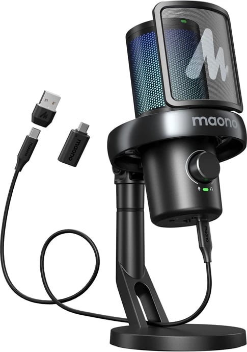 Mikrofon kondensator wireless Maono DM40 Pro, AI Voice Changer, RGB, i zi