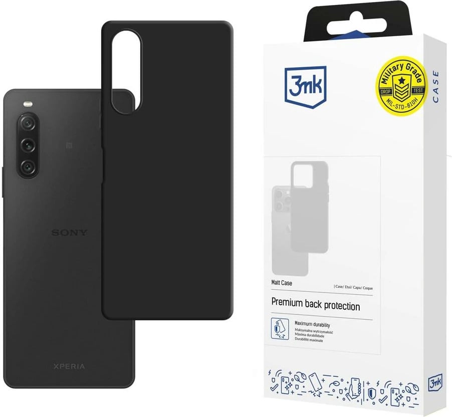 Mbështjellës 3mk Matt Case për Sony Xperia 10 V, i zi