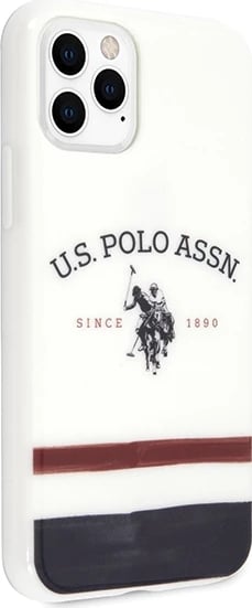 Mbështjellës U.S. Polo Assn. USHCN65PCSTRB për iPhone 11 Pro Max, Pattern Tricolor, Bardhë