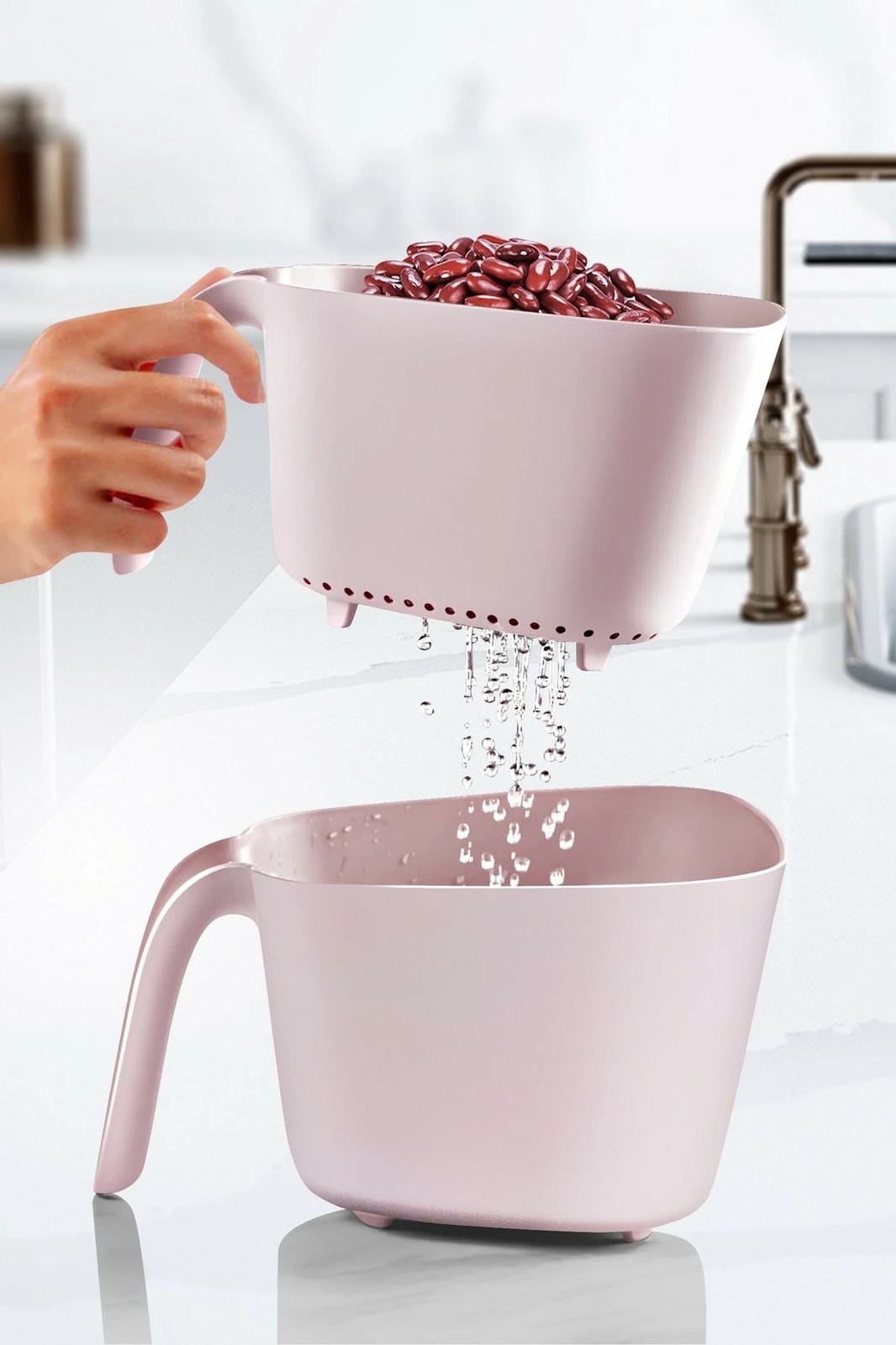 Set kullesash, 2 copë, ngjyrë rozë e çelët, Hermia, SPLSZG-1