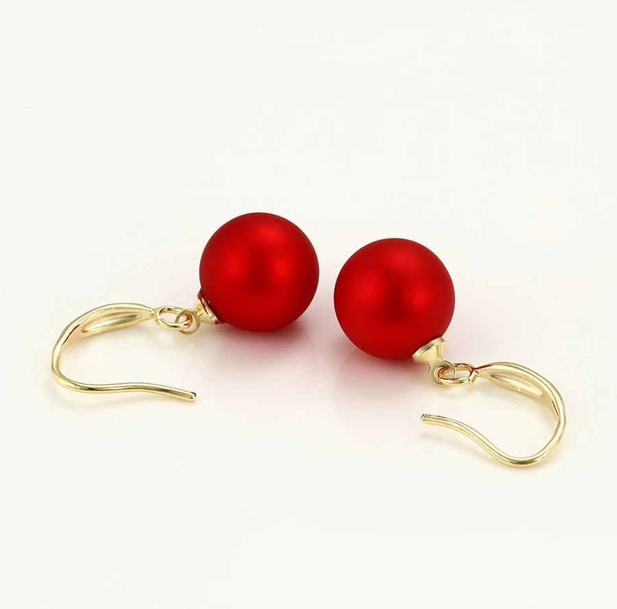 Vathë të praruar në ari 14 karatësh me gurë sintetik V14KGS, ari/kuq